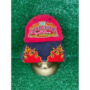 Vintage Jeff Gordon Hat 90s NASCAR Racing 2001 Winston CupChampion Strapback Cap